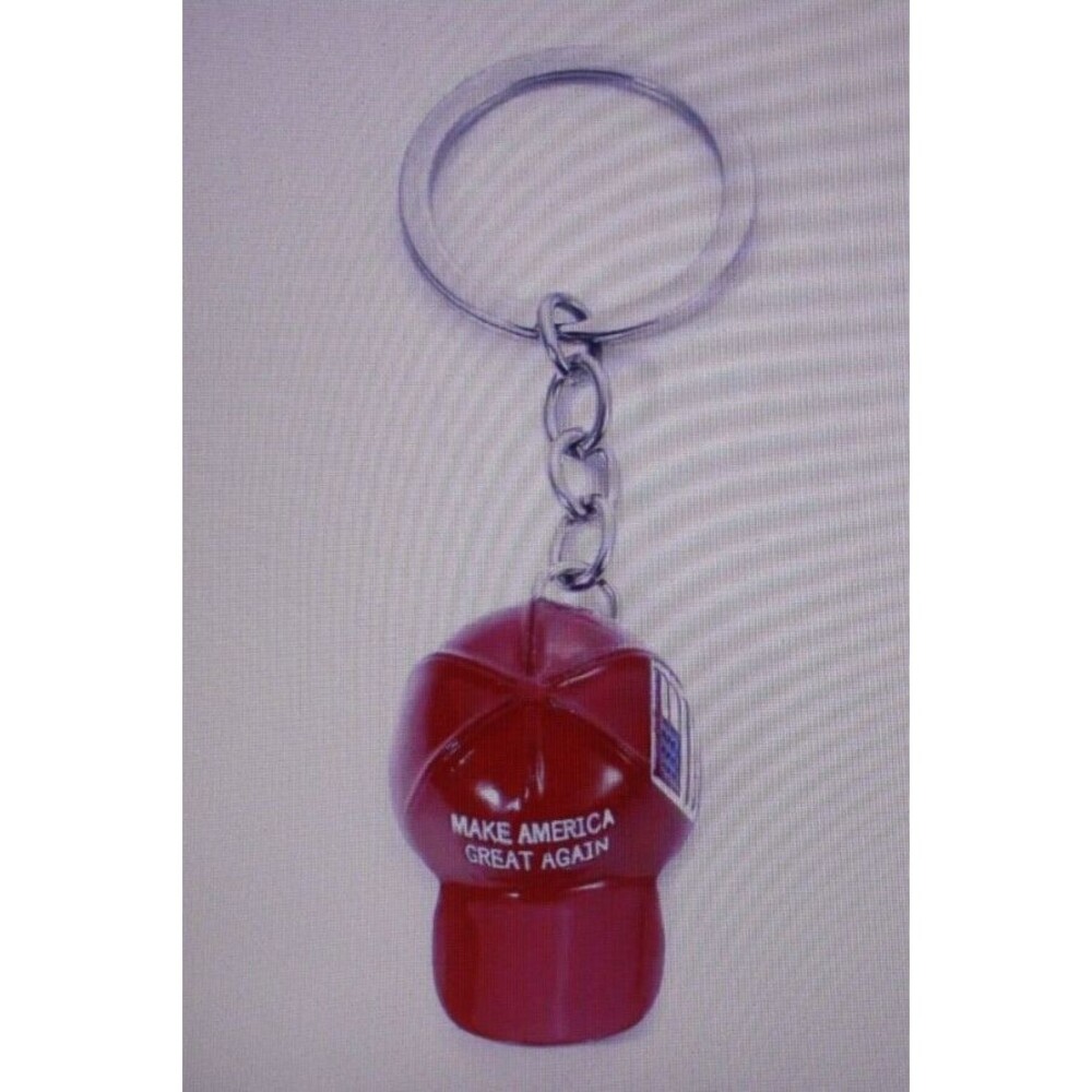 Trump Keychain Make America Great Again Metal Key Ring Red Hat Pendant For Purse